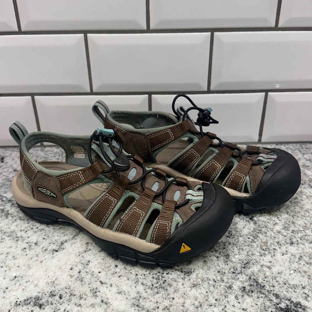Keen Kids 6 Newport H2 Sport Sandals Brown Mint Waterproof Hiking Gorpcore